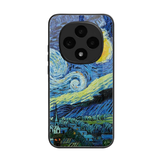 Starry night back phone cover | glass case for oppo f31 pro 5g