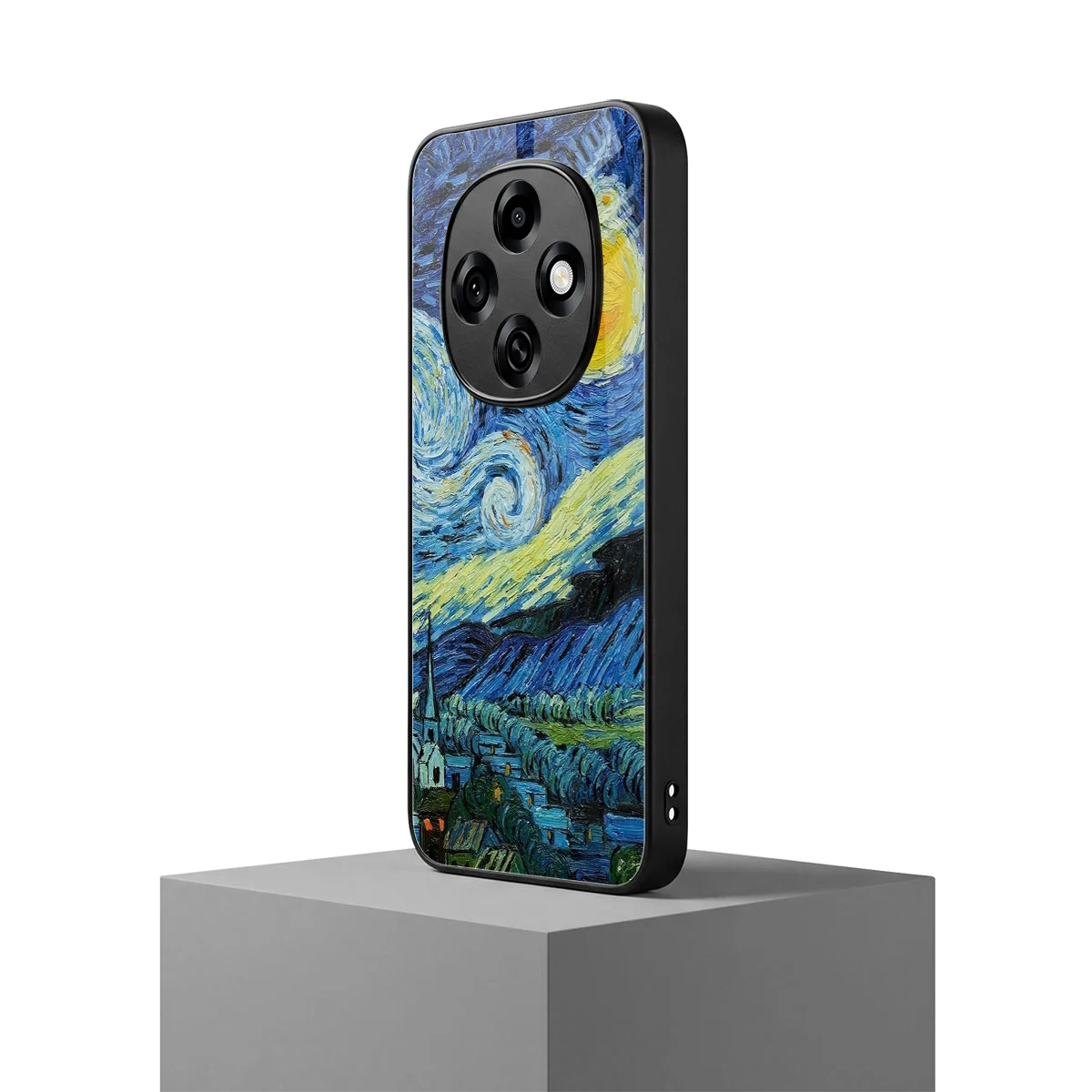 Starry night oppo f31 pro 5g mobile cover | shockproof glass phone case