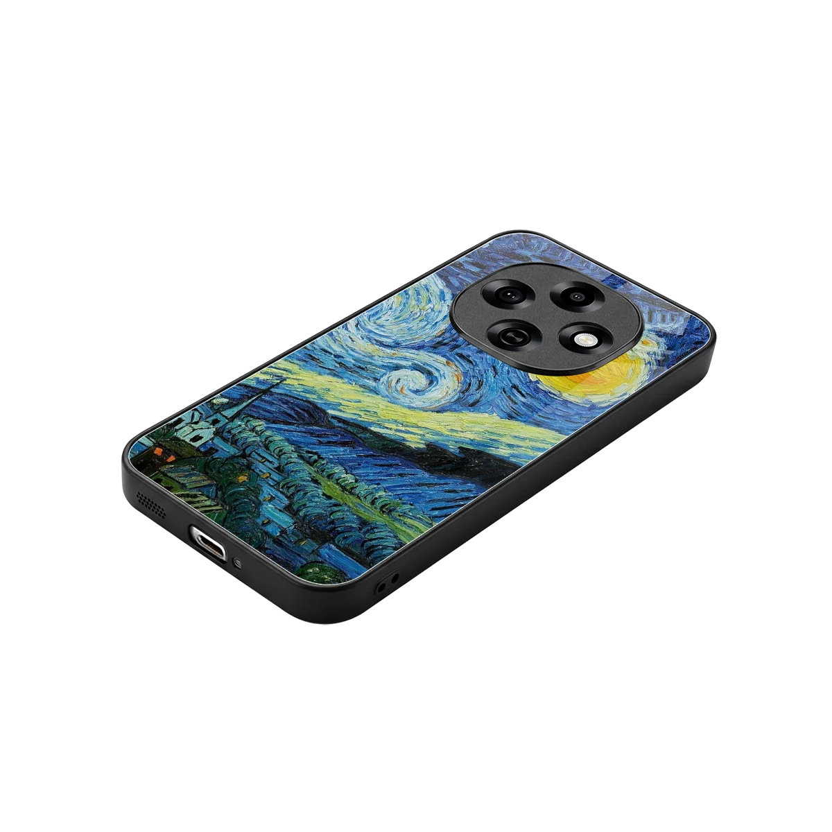 Starry night stylish phone case for oppo f31 pro 5g | glossy glass and slim fit
