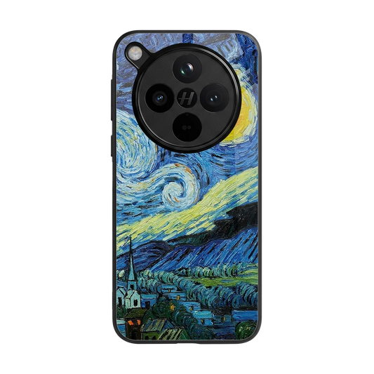 Starry night back phone cover | glass case for oppo find x8