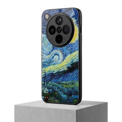 Starry night oppo find x8 mobile cover | shockproof glass phone case
