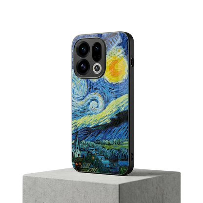 Starry night oppo find x9 mobile cover | shockproof glass phone case