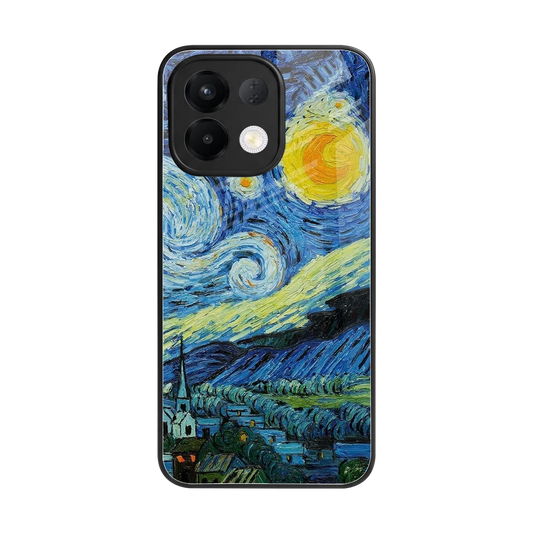 Starry night back phone cover | glass case for oppo k13 5g