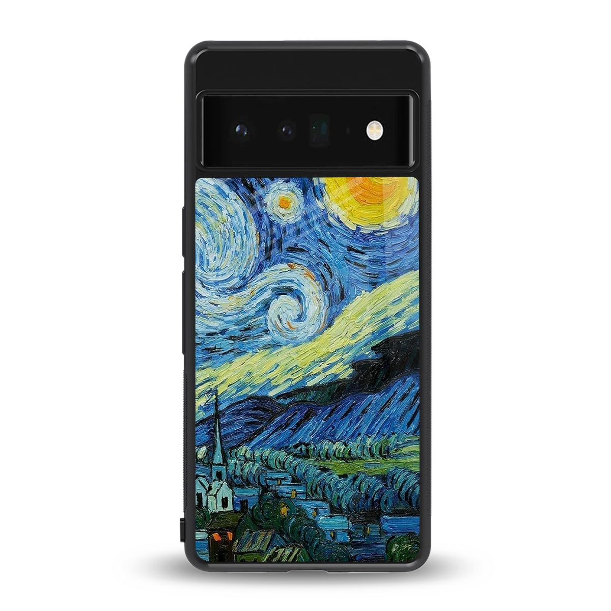 Starry night back phone cover | glass case for google pixel 6 pro