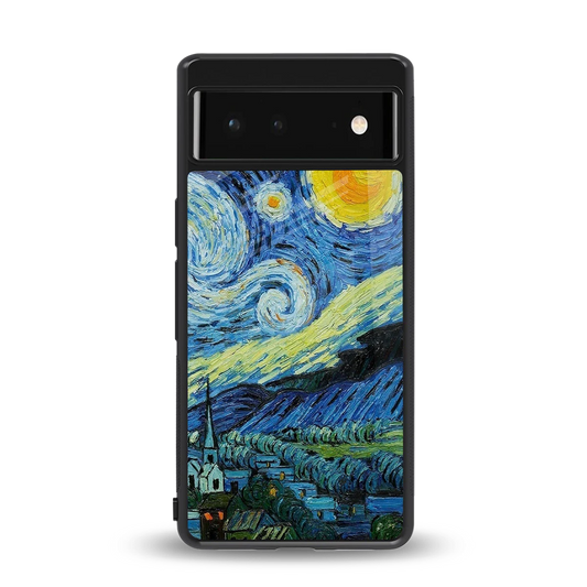 Starry night back phone cover | glass case for google pixel 6