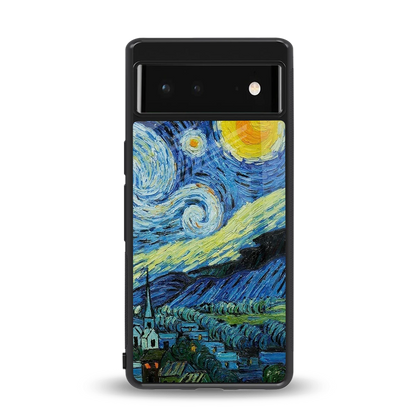 Starry night back phone cover | glass case for google pixel 6a