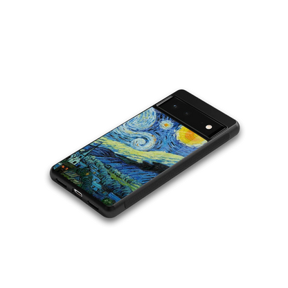 Starry night google pixel 6a mobile cover | shockproof glass phone case