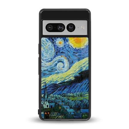 Starry night back phone cover | glass case for google pixel 7 pro
