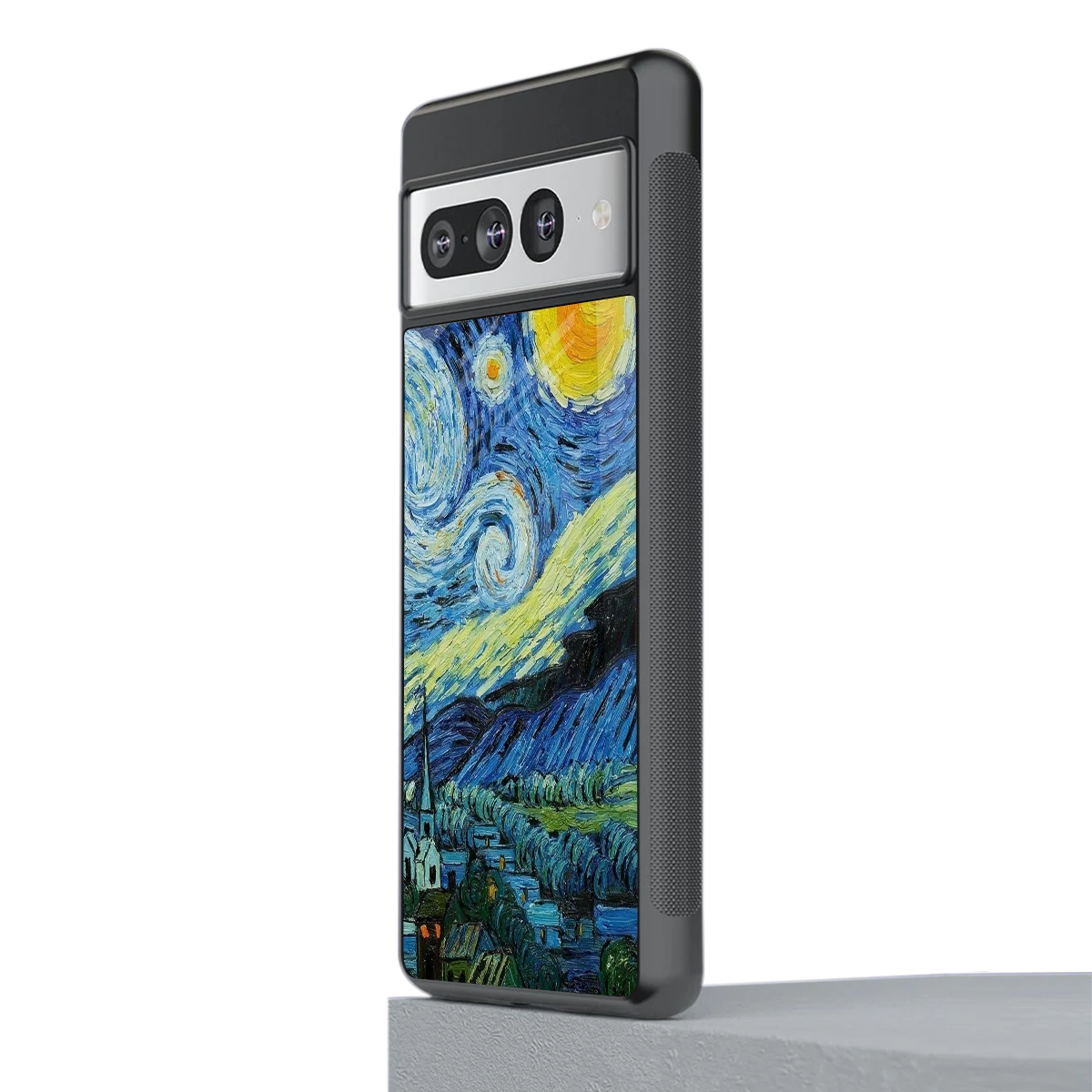 Starry night stylish phone case for google pixel 7 pro | glossy glass and slim fit