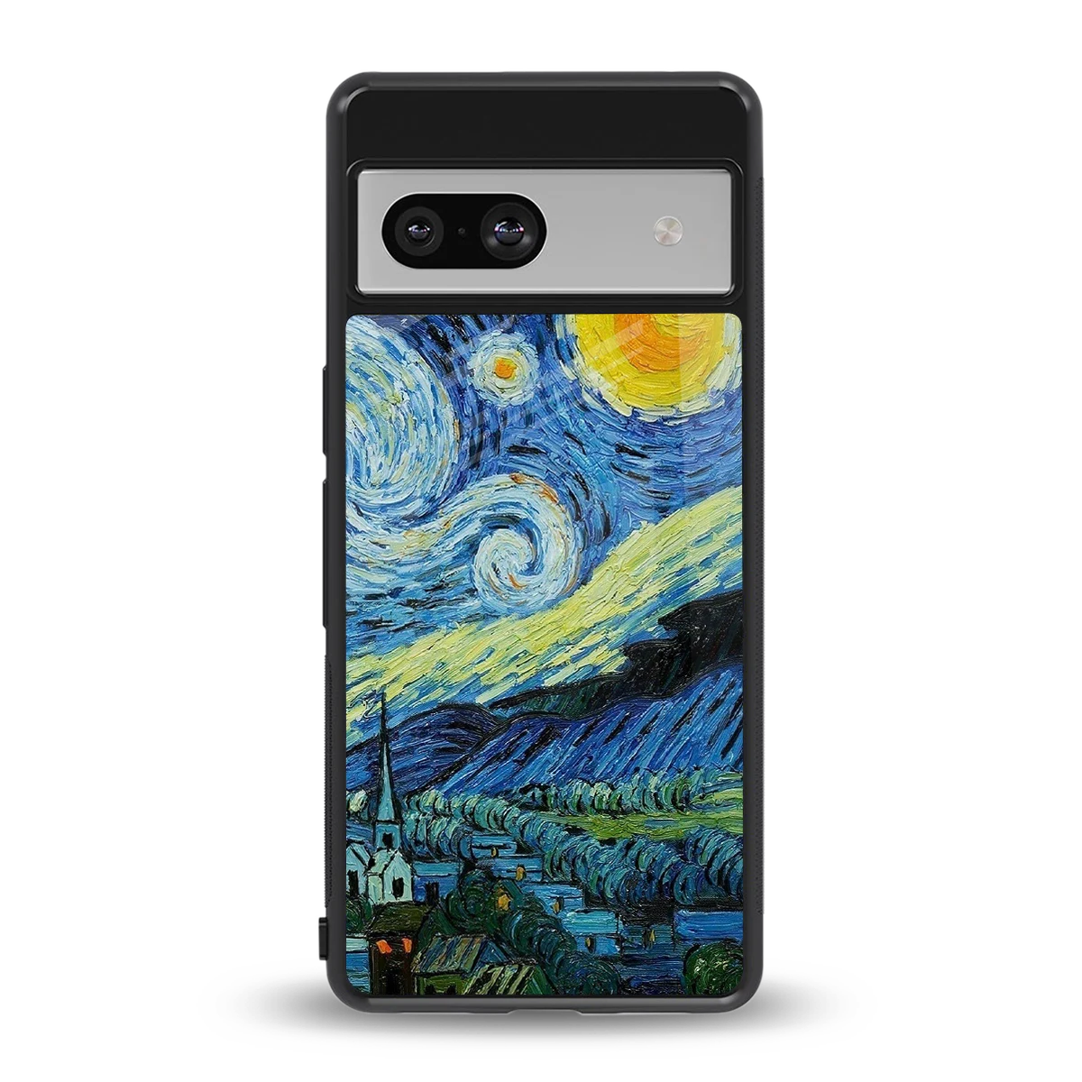Starry night back phone cover | glass case for google pixel 7a