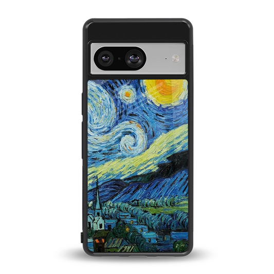 Starry night back phone cover | glass case for google pixel 8