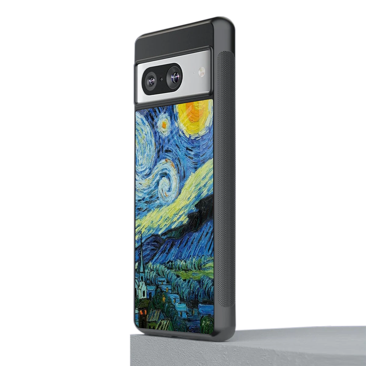 Starry night stylish phone case for google pixel 8 | glossy glass and slim fit