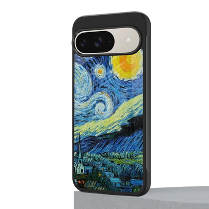 Starry night google pixel 9 mobile cover | shockproof glass phone case