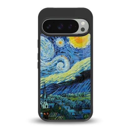 Starry night back phone cover | glass case for google pixel 9 pro xl