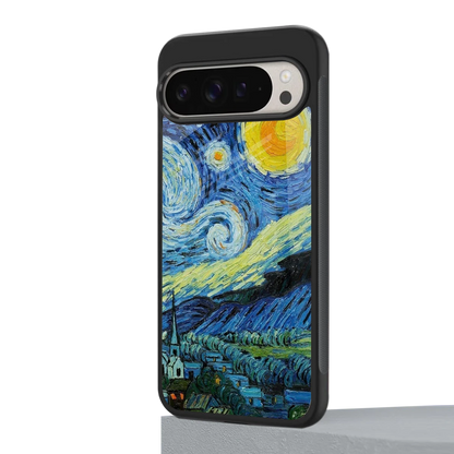 Starry night google pixel 9 pro mobile cover | shockproof glass phone case