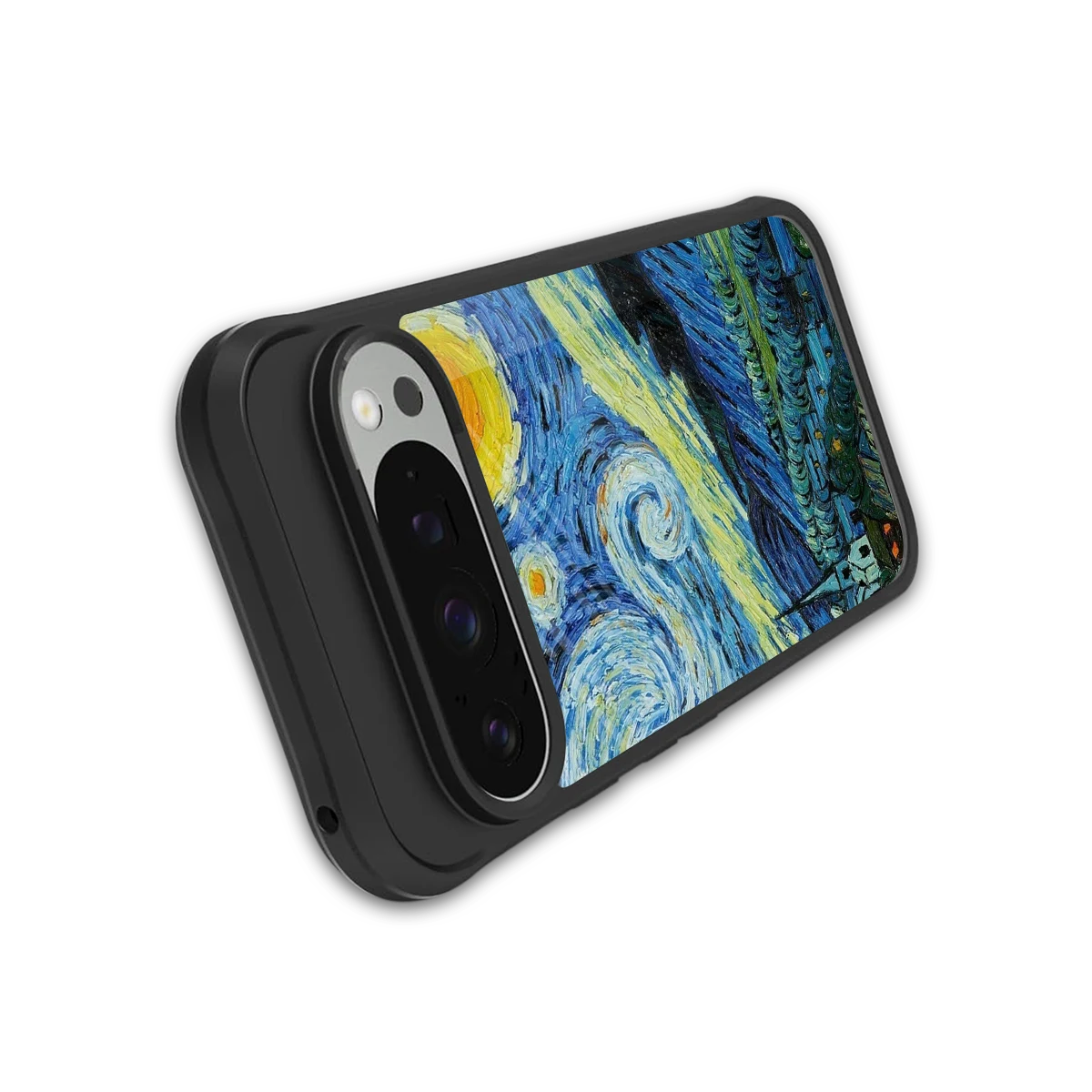 Starry night stylish phone case for google pixel 9 pro | glossy glass and slim fit