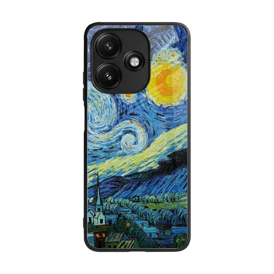 Starry night back phone cover | glass case for redmi 12 5g