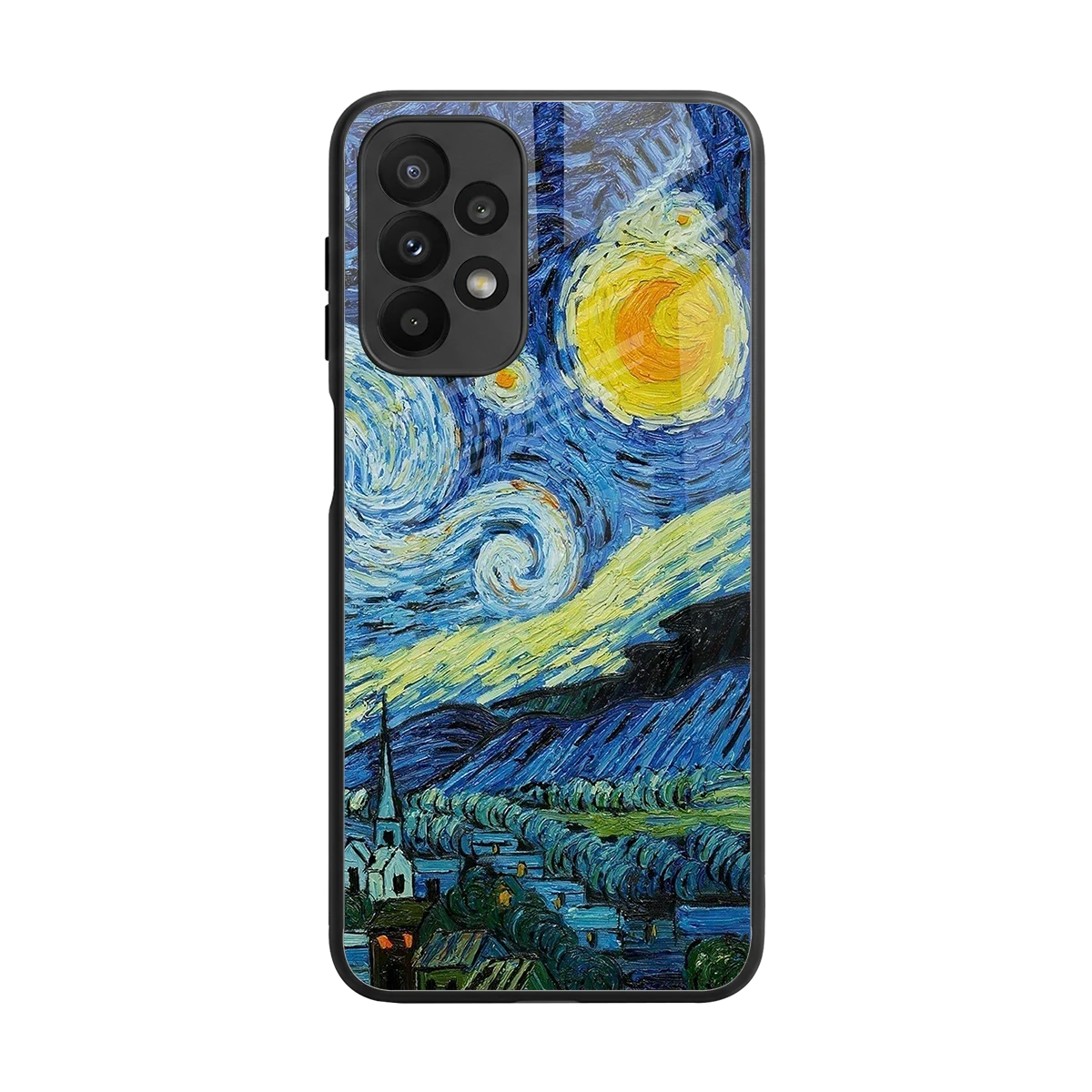Starry night back phone cover | glass case for samsung galaxy a23