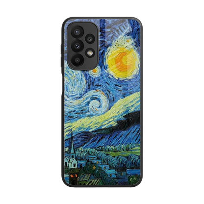 Starry night back phone cover | glass case for samsung galaxy a23