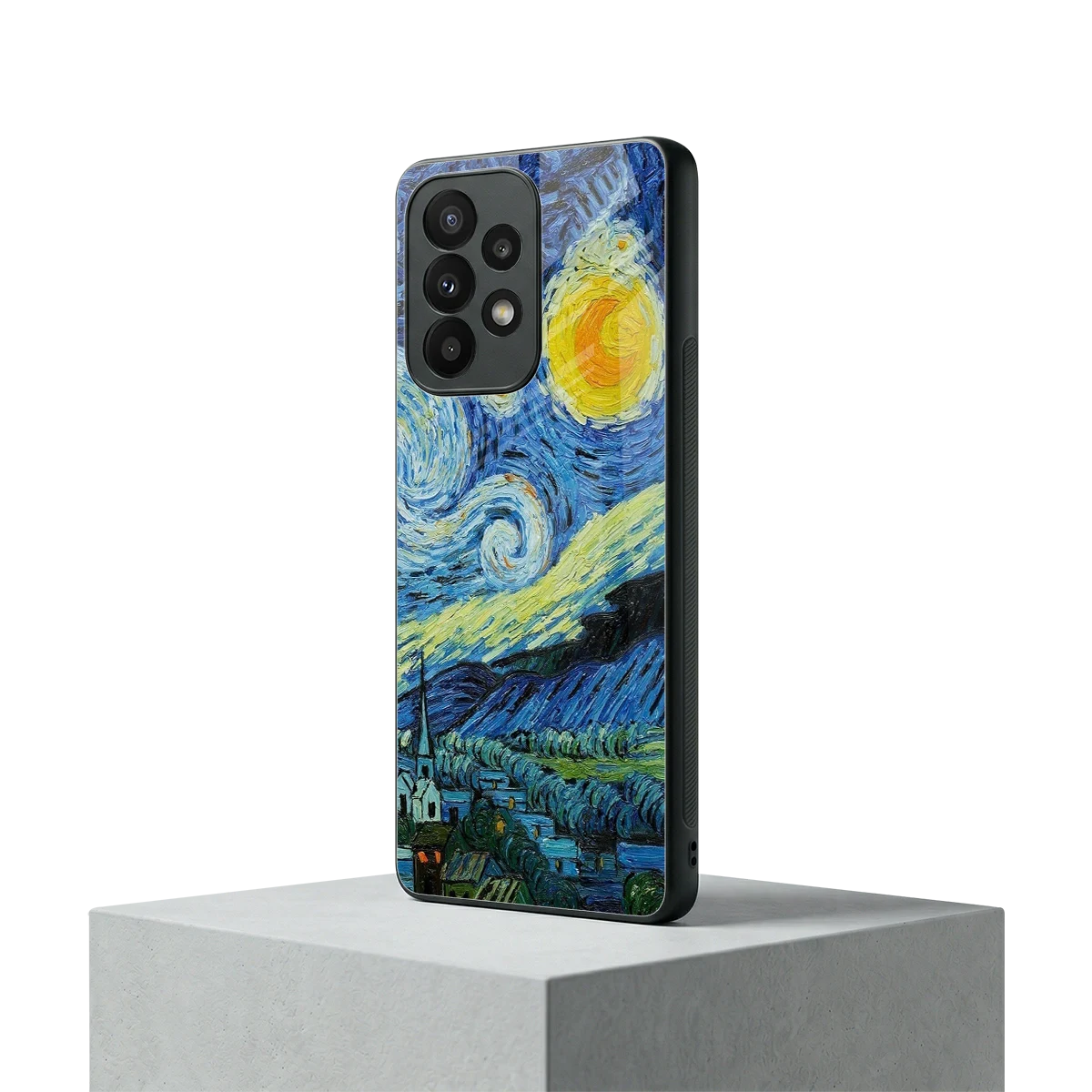 Starry night samsung galaxy a23 mobile cover | shockproof glass phone case