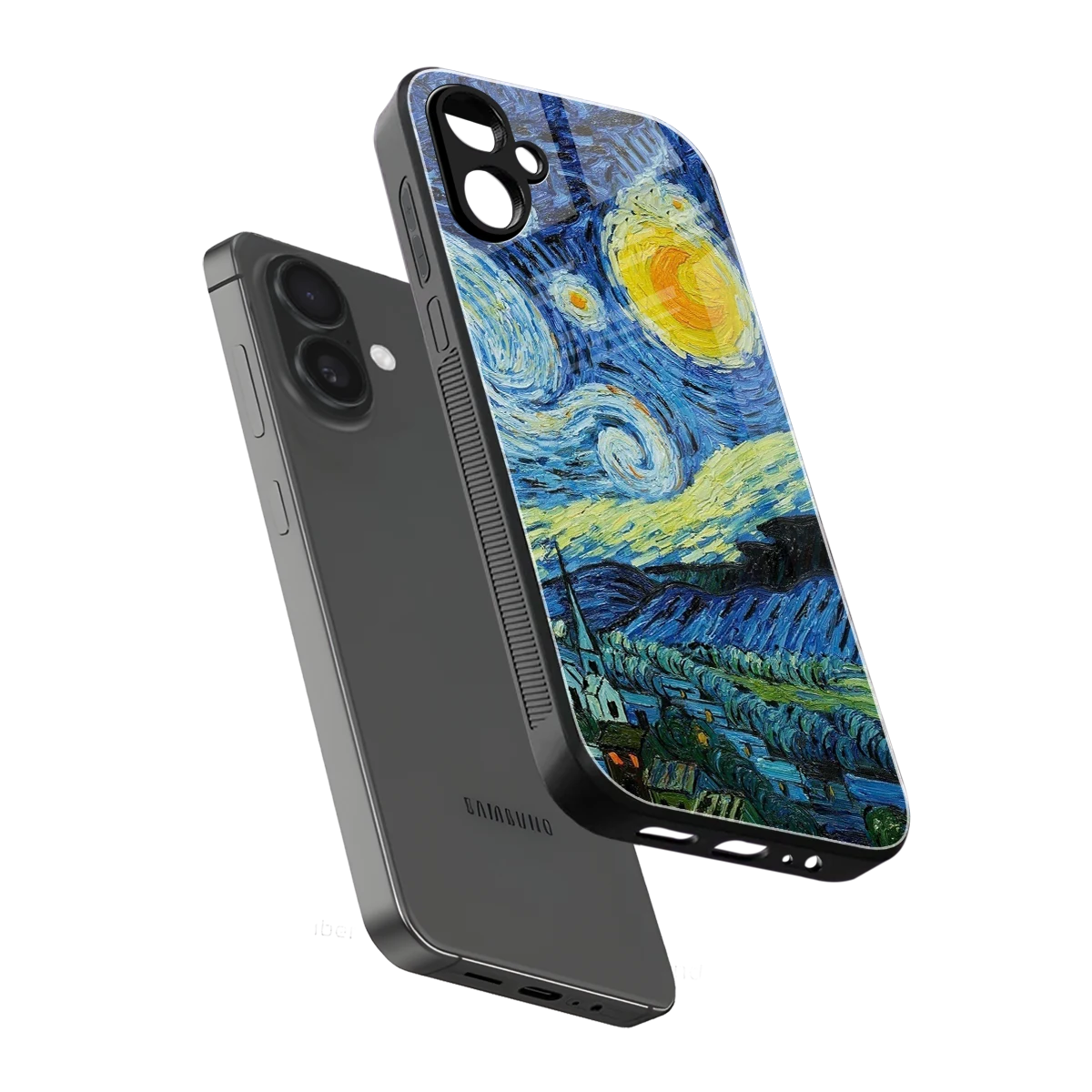 Starry night sleek samsung galaxy a06 5g cover with tempered glass back and TPU edges