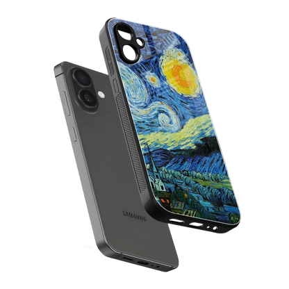 Starry night sleek samsung galaxy a06 5g cover with tempered glass back and TPU edges