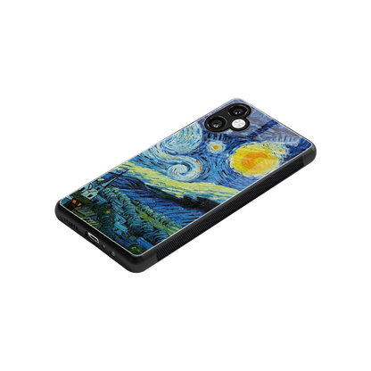 Starry night stylish phone case for samsung galaxy a06 5g | glossy glass and slim fit