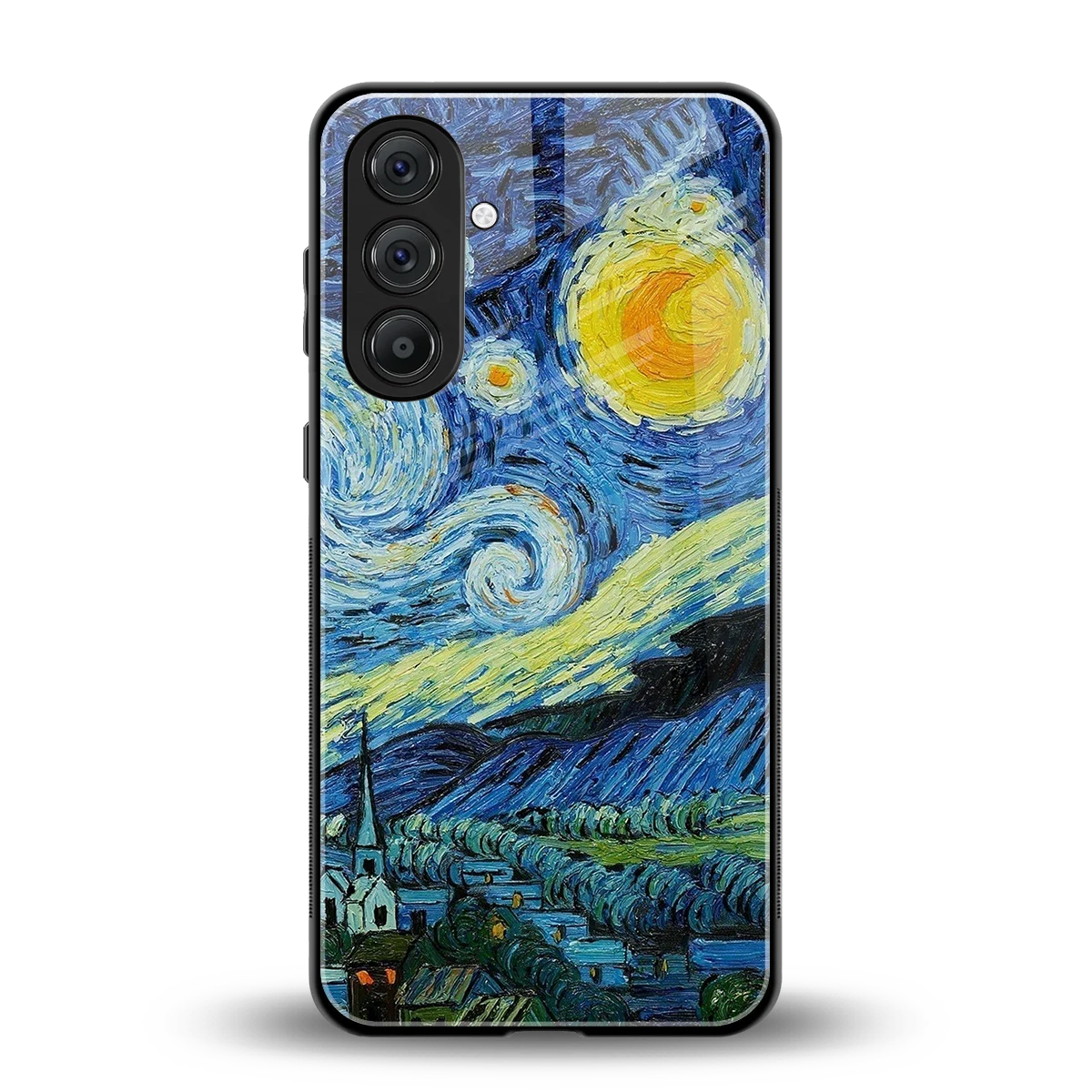 Starry night back phone cover | glass case for samsung galaxy a55 5g