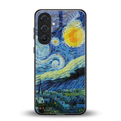 Starry night back phone cover | glass case for samsung galaxy a55 5g