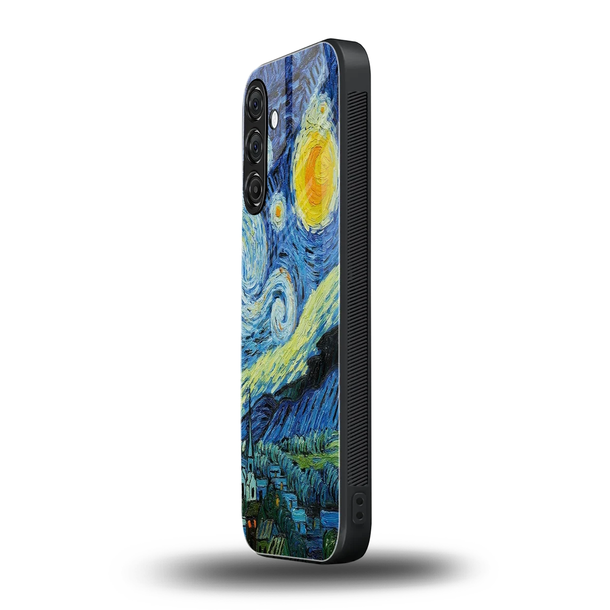 Starry night samsung galaxy a55 5g mobile cover | shockproof glass phone case
