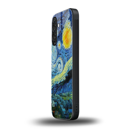 Starry night samsung galaxy a55 5g mobile cover | shockproof glass phone case