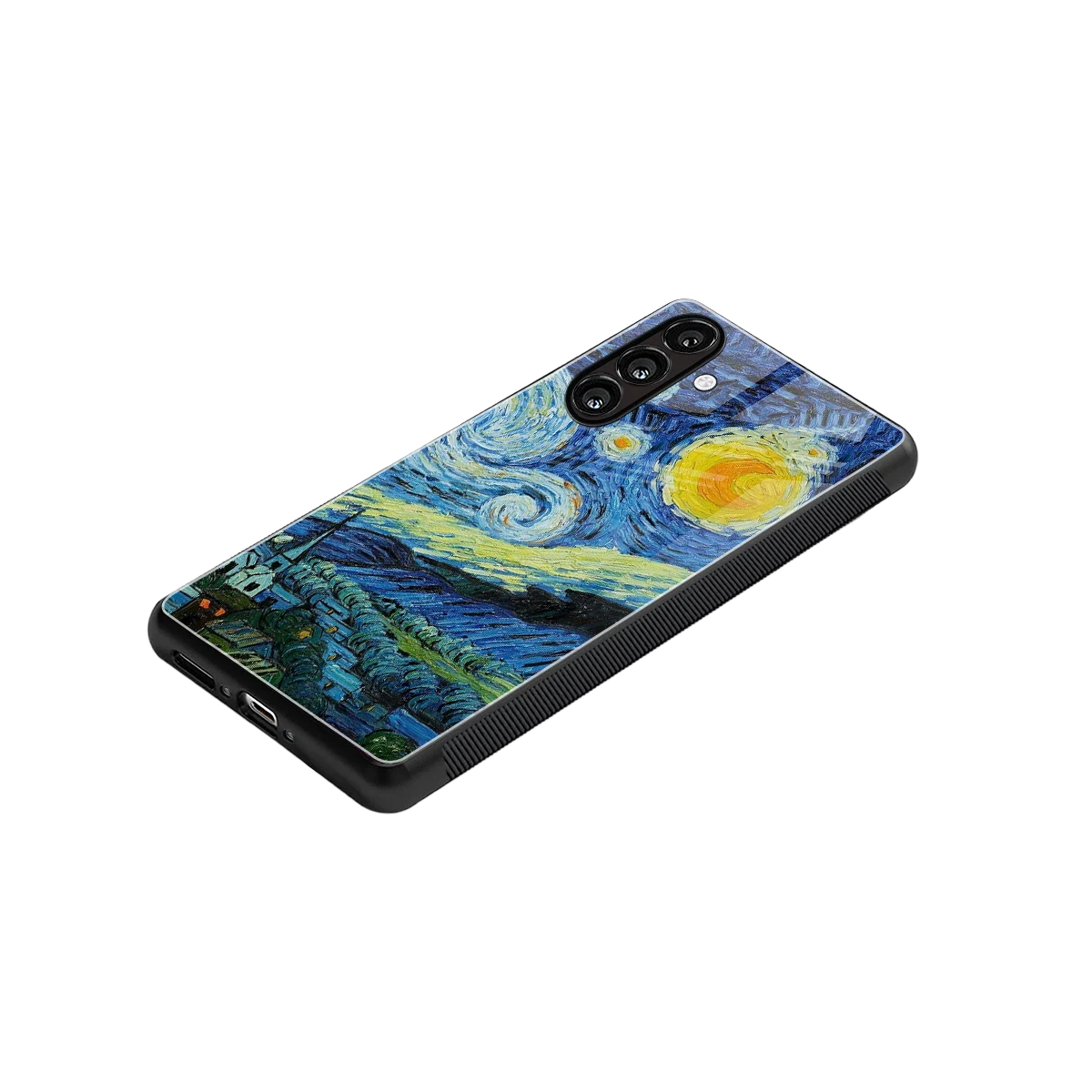 Starry night stylish phone case for samsung galaxy m36 5g | glossy glass and slim fit