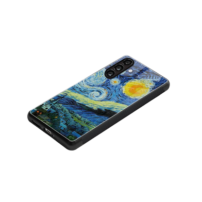 Starry night stylish phone case for samsung galaxy a55 5g | glossy glass and slim fit