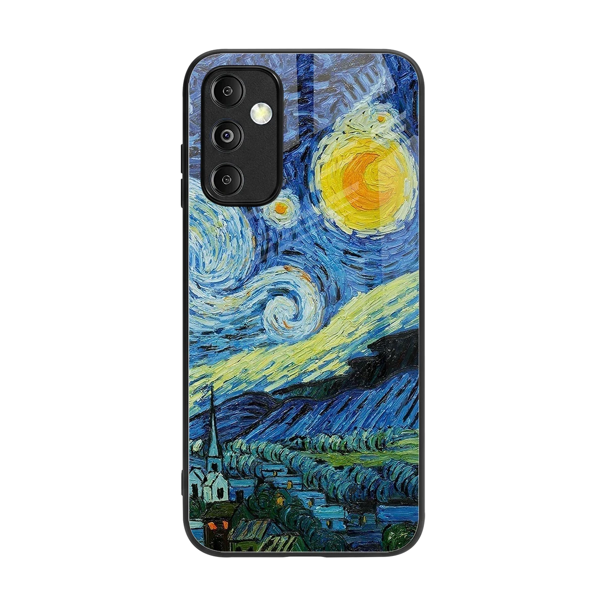 Starry night back phone cover | glass case for samsung galaxy m14 5g