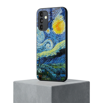 Starry night samsung galaxy m14 5g mobile cover | shockproof glass phone case