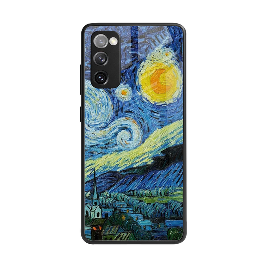 Starry night back phone cover | glass case for samsung galaxy s20 fe