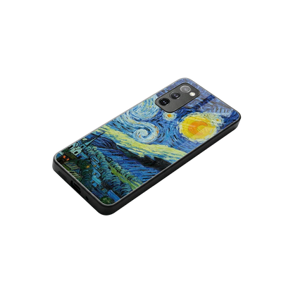 Starry night stylish phone case for samsung galaxy s20 fe | glossy glass and slim fit