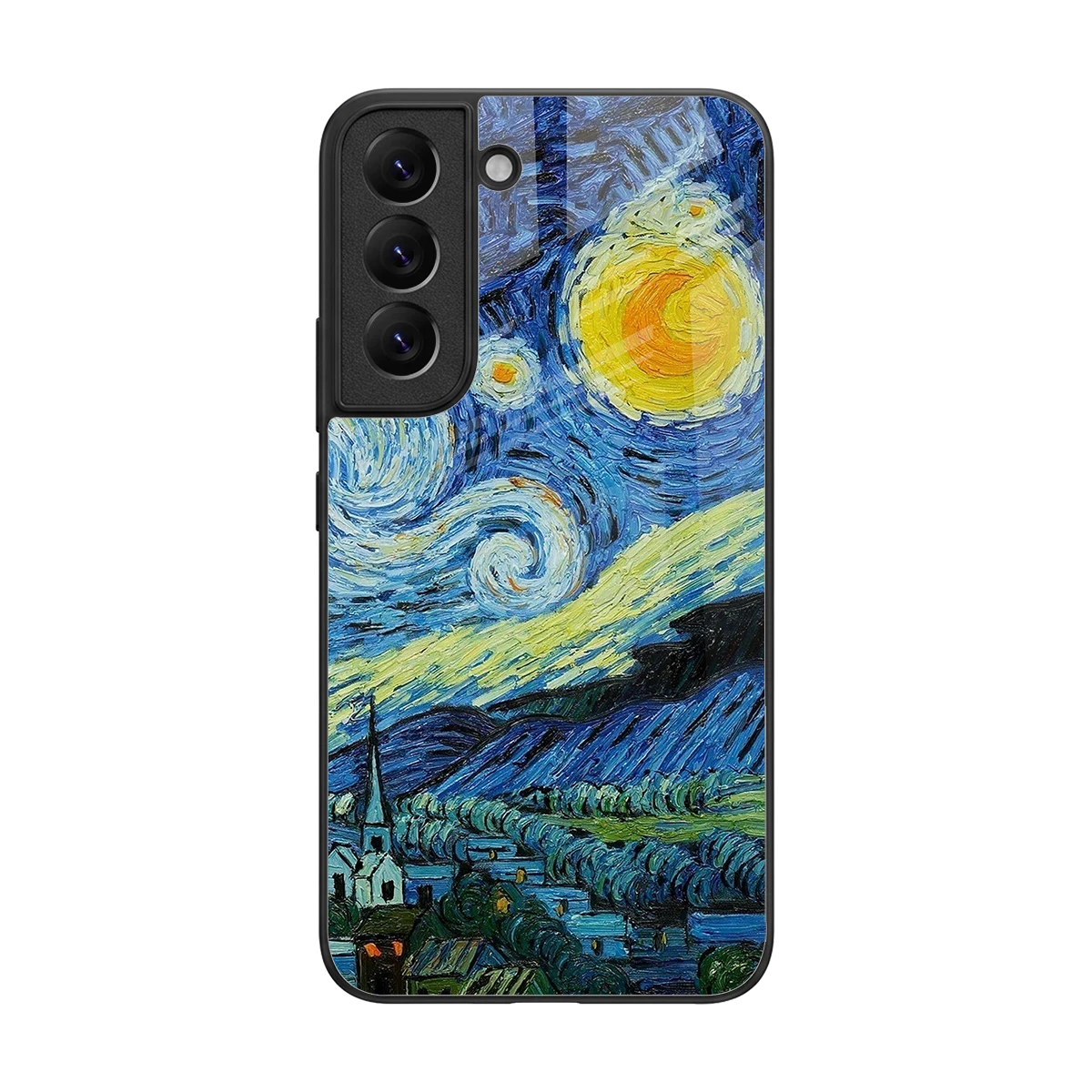 Starry night back phone cover | glass case for samsung galaxy s22
