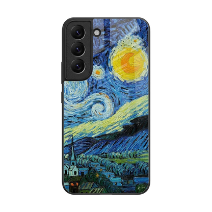 Starry night back phone cover | glass case for samsung galaxy s22