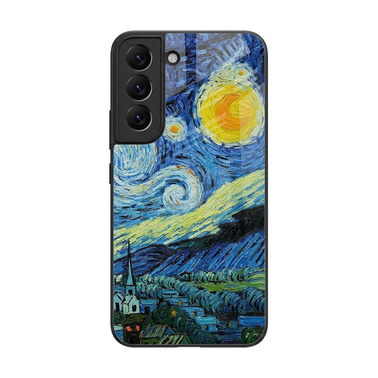 Starry night back phone cover | glass case for samsung galaxy s22