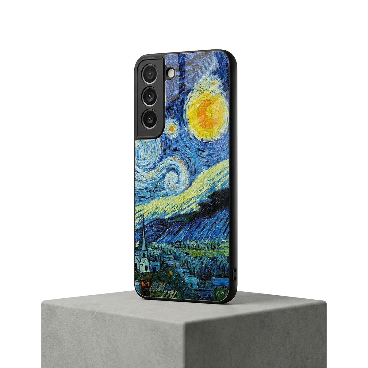 Starry night samsung galaxy s22 mobile cover | shockproof glass phone case
