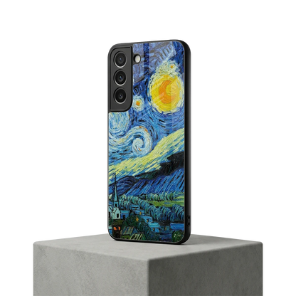 Starry night samsung galaxy s22 mobile cover | shockproof glass phone case
