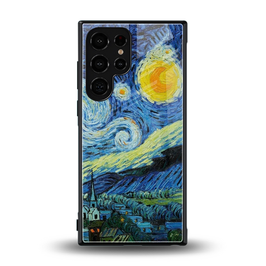Starry night back phone cover | glass case for samsung galaxy s24 ultra