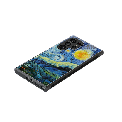 Starry night stylish phone case for samsung galaxy s24 ultra | glossy glass and slim fit