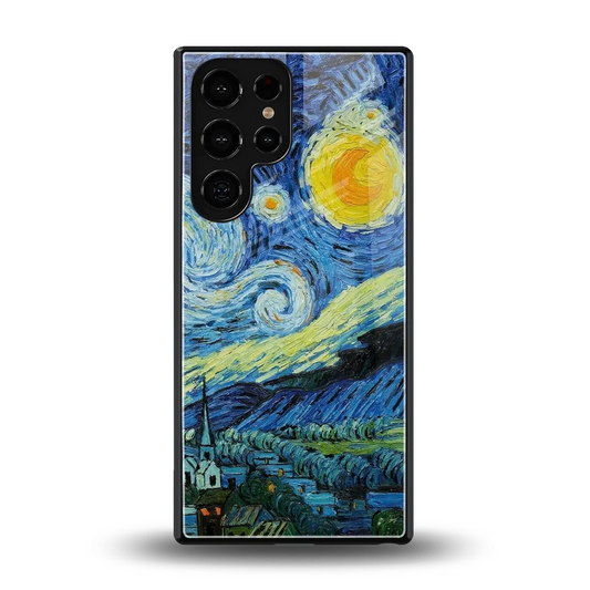 Starry night back phone cover | glass case for samsung galaxy s25 ultra