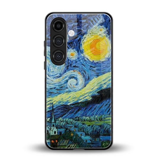 Starry night back phone cover | glass case for samsung galaxy s25 fe