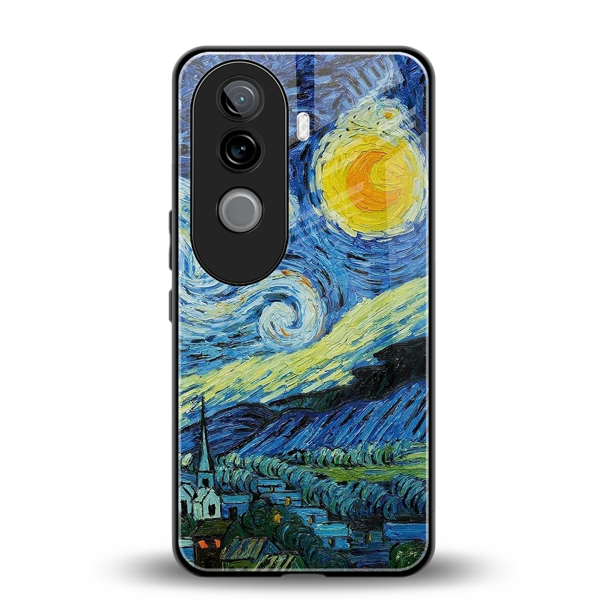 Starry night back phone cover | glass case for vivo v40e