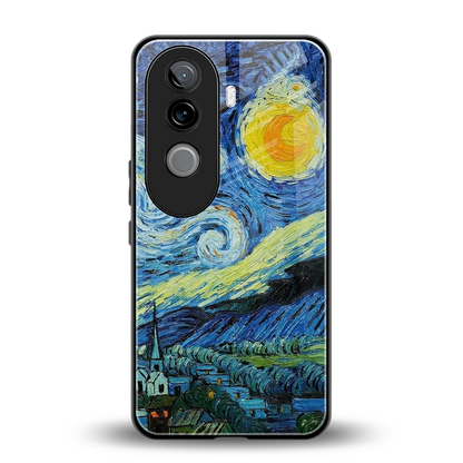 Starry night back phone cover | glass case for vivo v40e