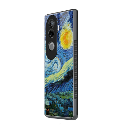 Starry night vivo v40e mobile cover | shockproof glass phone case