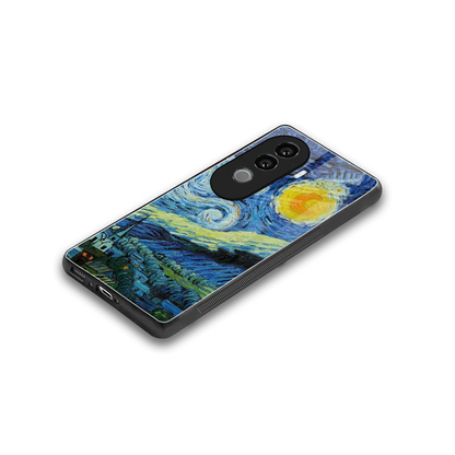 Starry night stylish phone case for vivo v40e | glossy glass and slim fit